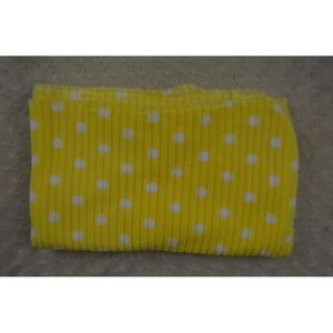 Metta Yellow White Polka Dot Baby Blanket Stripes Soft Plush Lovey
